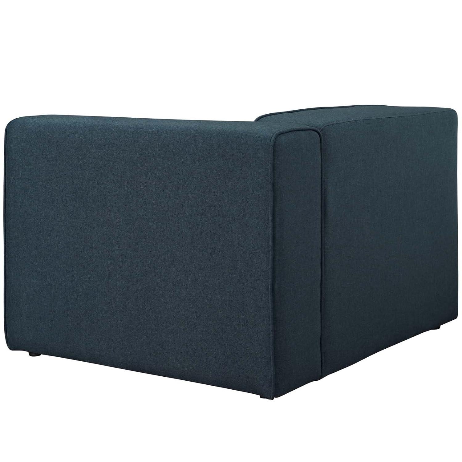 Modway Mingle Modern Style Polyester Fabric Right-Facing Sofa Chair in Blue