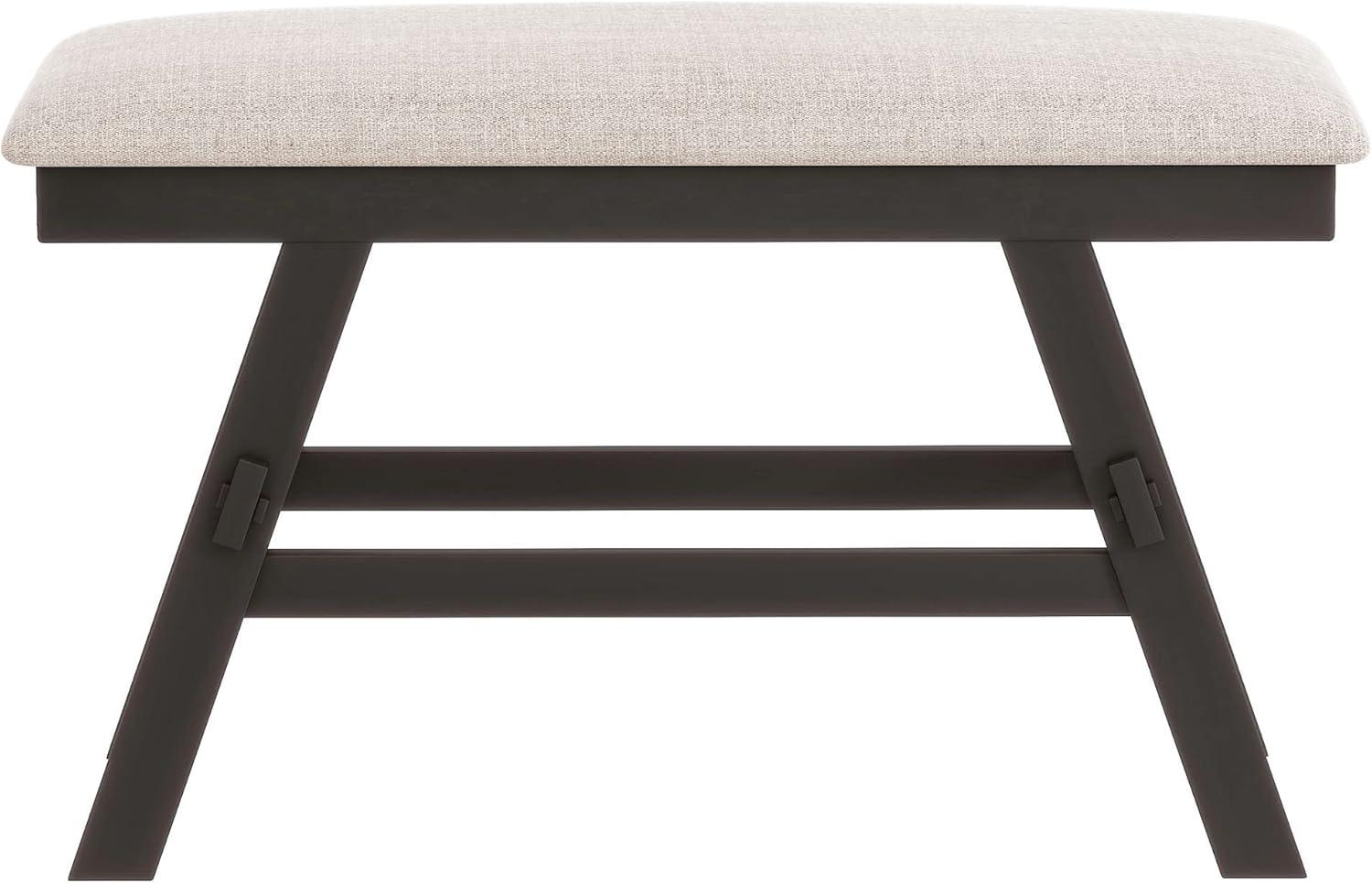 Espresso 6-Piece Counter Height Dining Set with Beige Cushions