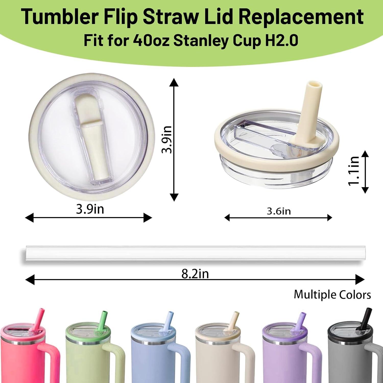 Flip Straw Lid 2 Pack for 40 oz Tumbler - Spill Proof Cover - Splash Resistant - Traveler