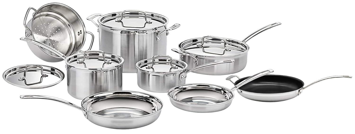 Stainless Steel 13-Piece Triple Ply Cookware Set