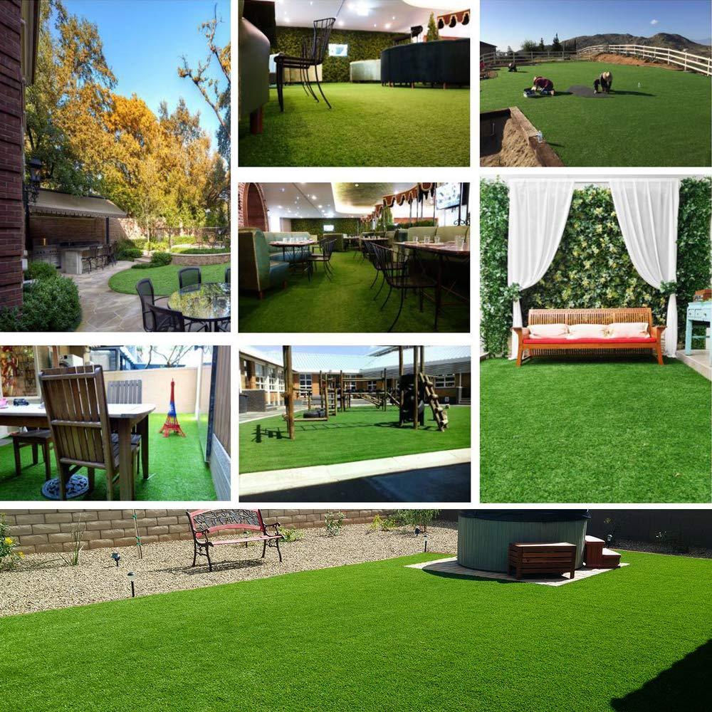 Artificial Grass Lawn Turf 4 FT x 7 FT(28 Square FT) 0.8inch Realistic Synthetic Grass Mat, Indoor Outdoor Garden Lawn Landscape for Pets,Fake Faux Grass Rug with Drainage Holes