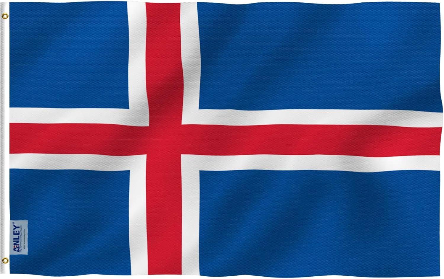 Iceland 3x5 Foot Polyester Flag with Brass Grommets