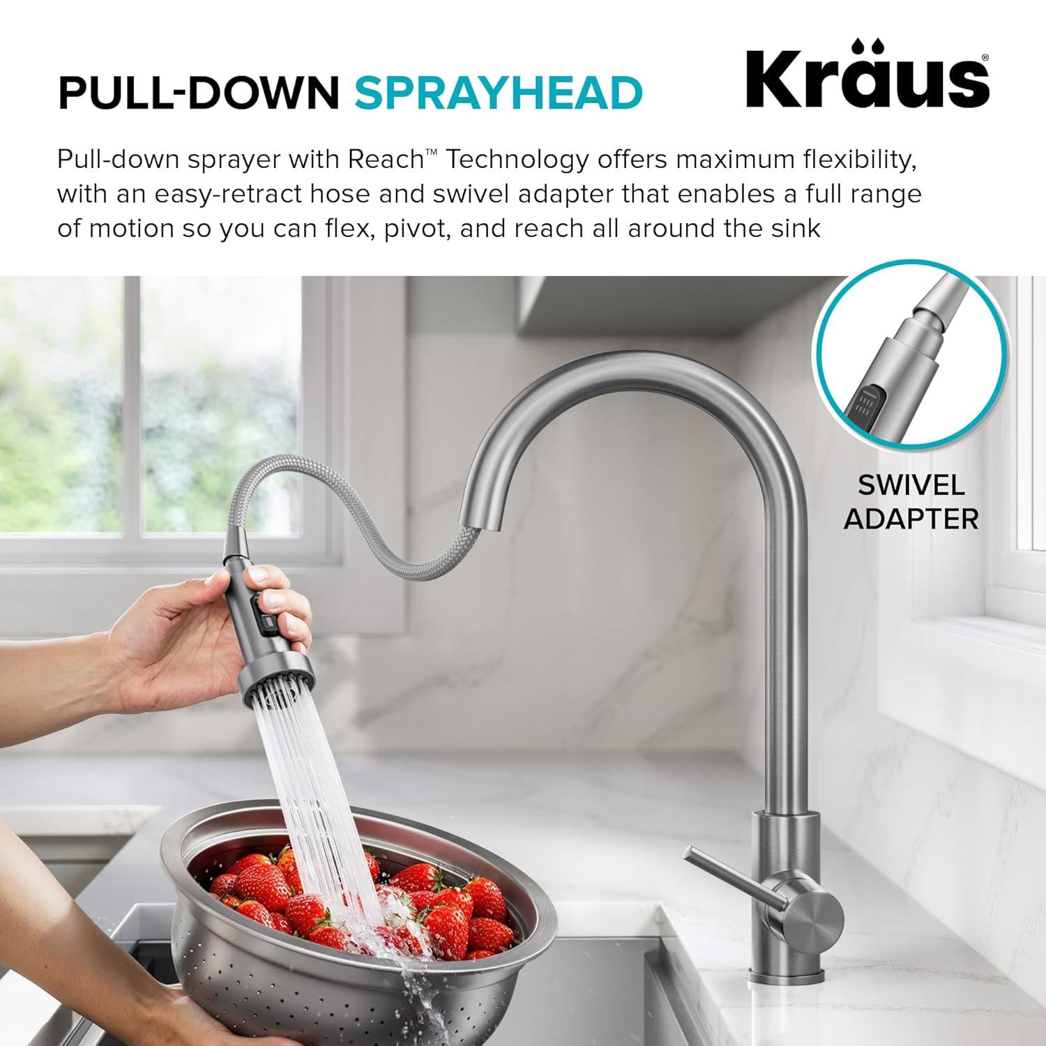 KRAUS Bolden 2-Function Single Handle Pull Down Kitchen Faucet