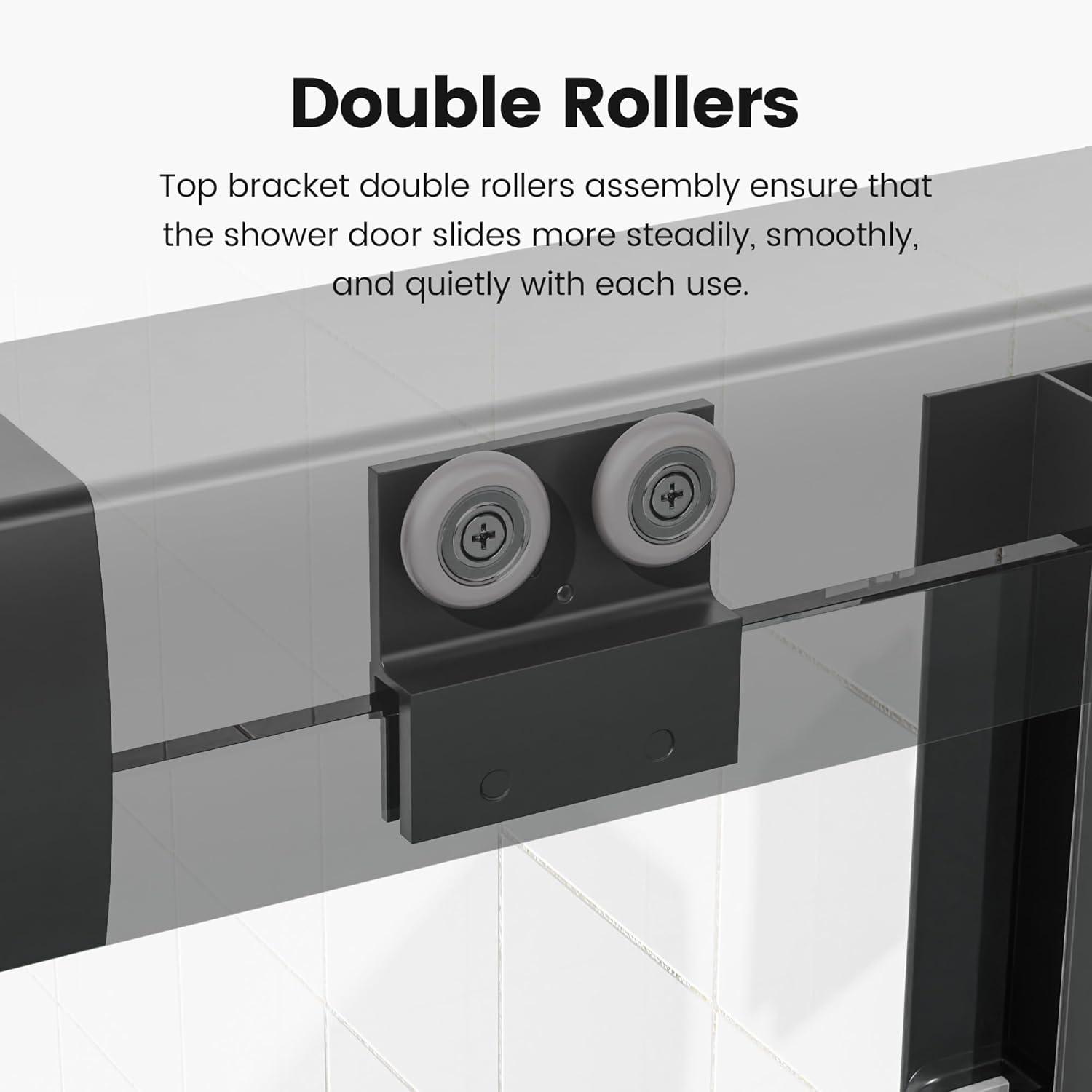 56 - 60 in. W x 58 in. H Semi-Frameless Sliding Bathtub Door in Finish with Clear SGCC Tempered Glass