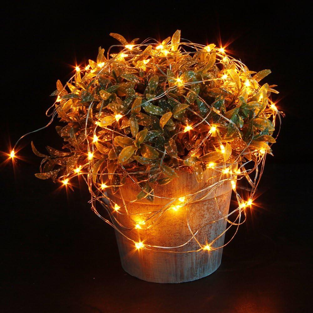 CYLAPEX 6 Pack Blue Fairy Lights Battery Operated Fairy String Lights Firefly Lights LED Starry String Lights 3.3ft 20 LEDs Silvery Copper Wire for Christmas DIY Decoration Costume Wedding Party
