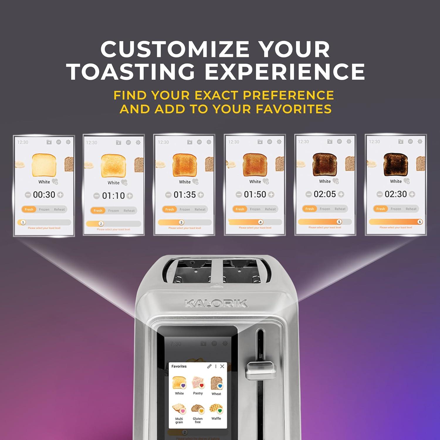 Kalorik Stainless Steel 2-Slice Toaster with Digital Touchscreen