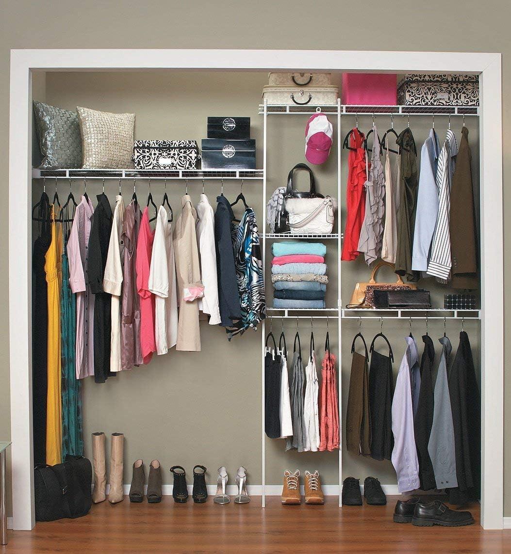 ClosetMaid 1628 Closet Organizer Kit, Steel, White, Vinyl-Coated