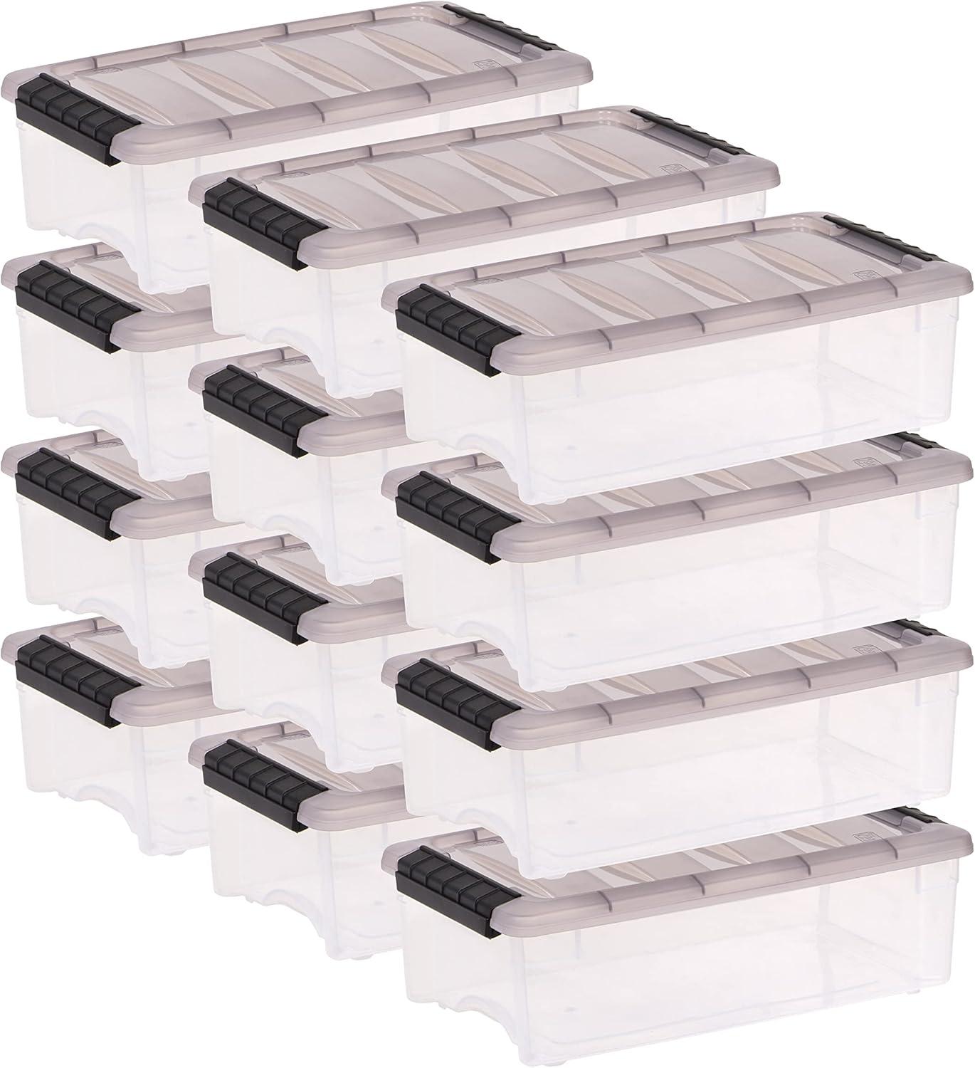 5 Qt./1.25 Gal. Plastic Storage Boxes with Latching Lids in Clear