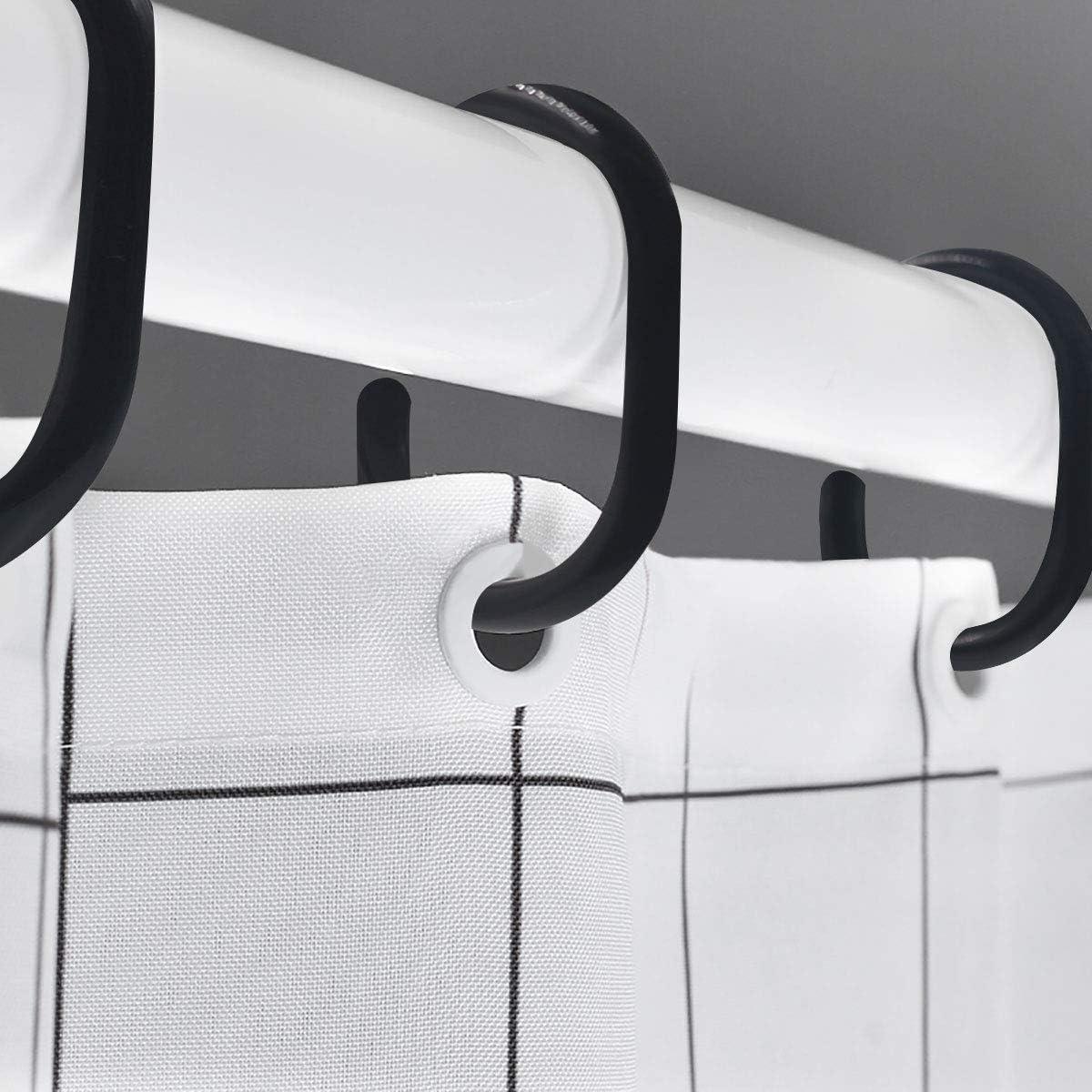 Evideco Solid Plastic Shower Curtain Hooks Rings (Set of 12)