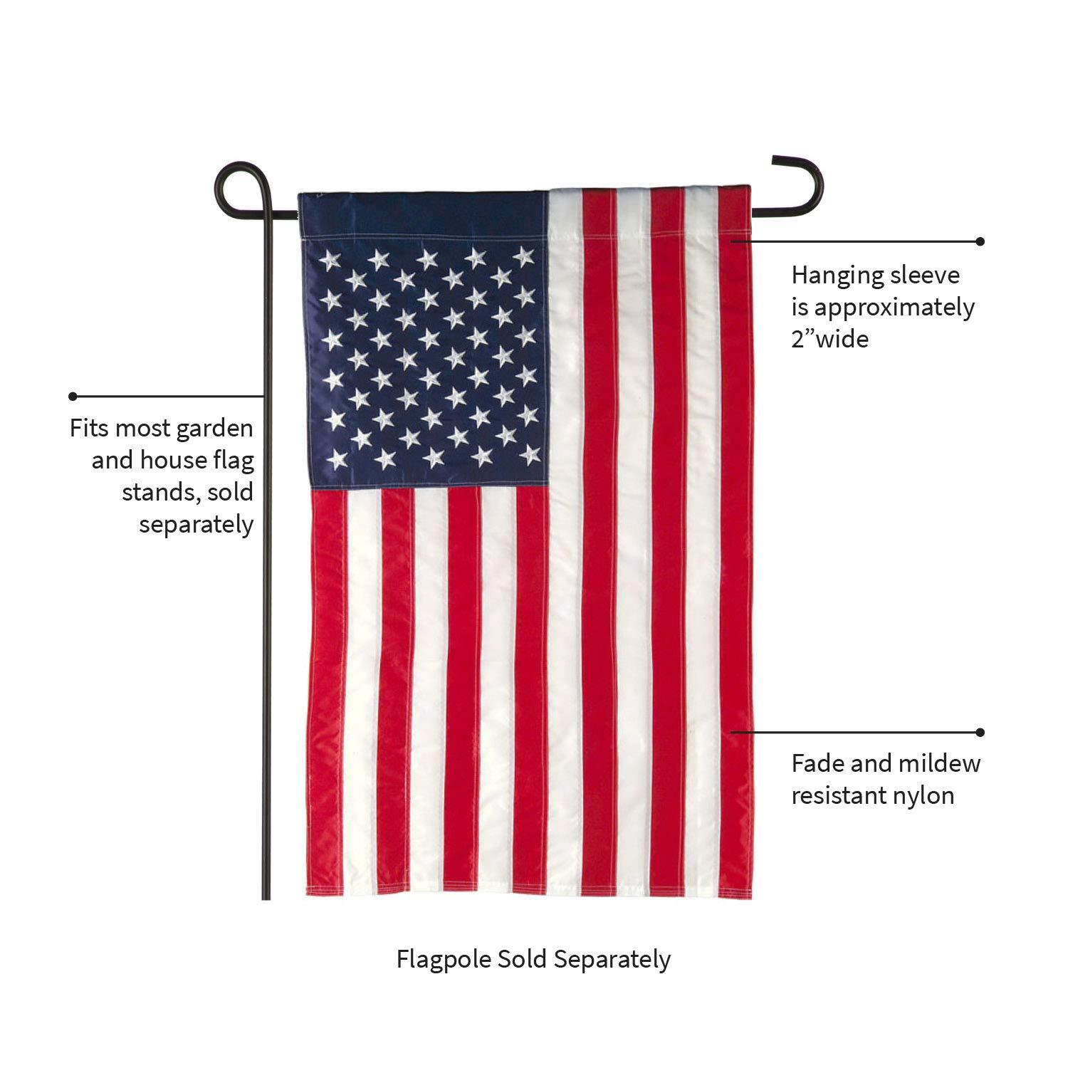 Double Sided 18'' H x 12.5'' W Nylon Independence Day Garden Flag