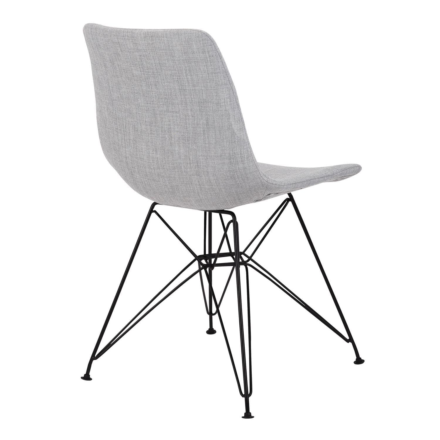 Armen Living Palmetto Modern Metal Dining Side Chair in Black