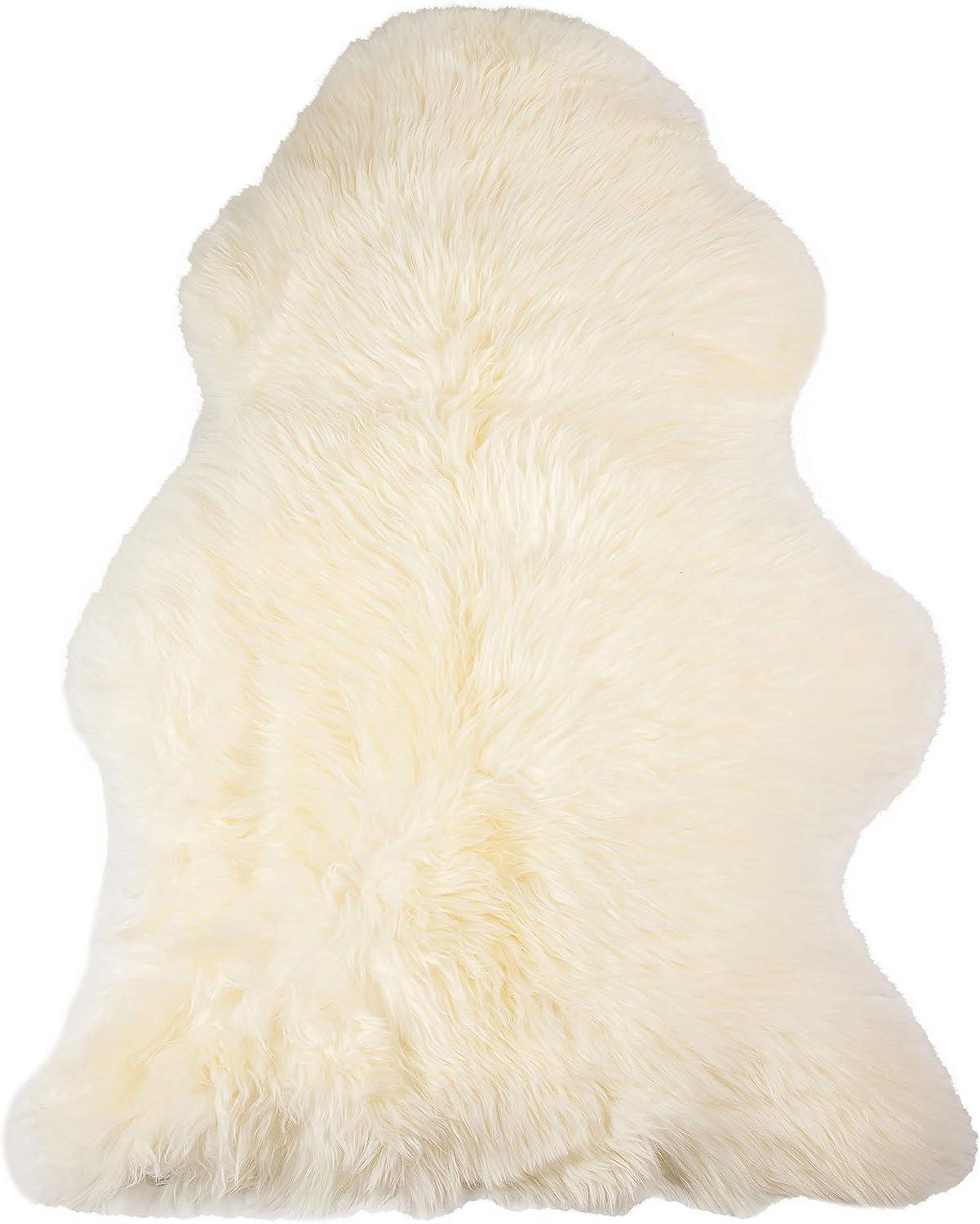 Milan Sheepskin Rug 2x3 Natural faux Cozy Softness Single Piece