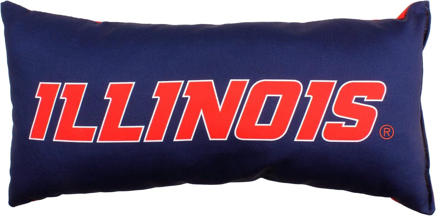 College Covers Solid Color Bolster Travel Pillow, 1 Count (Pack of 1), Illinois Fighting Illini