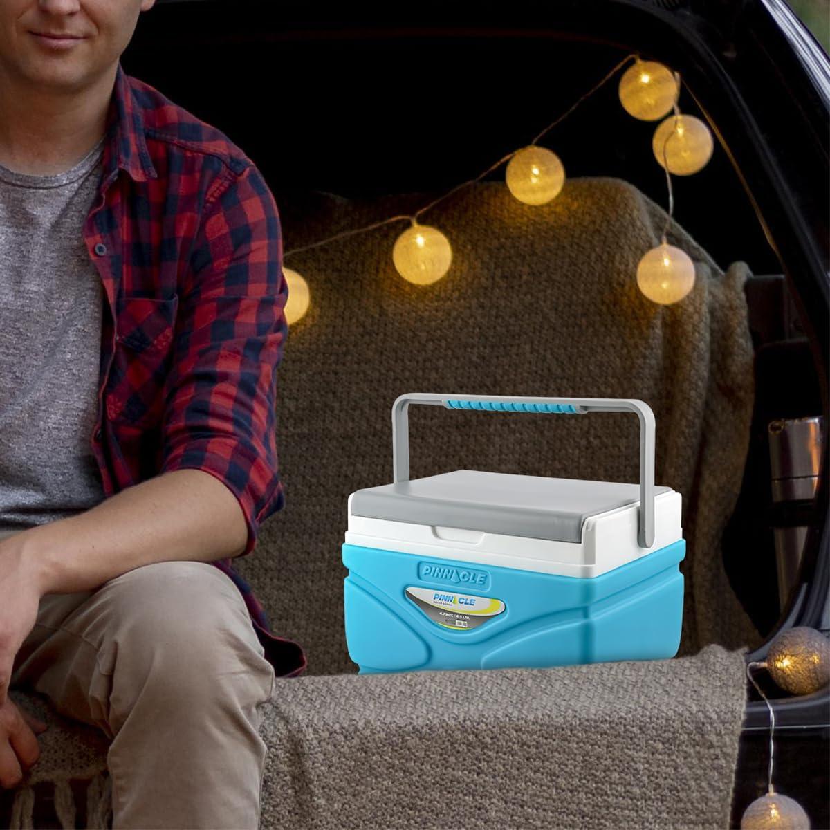 Pinnacle Thermoware 4.5 Liter Hard Portable Cooler Picnic Camping Outdoor Coolbox, Sky Blue