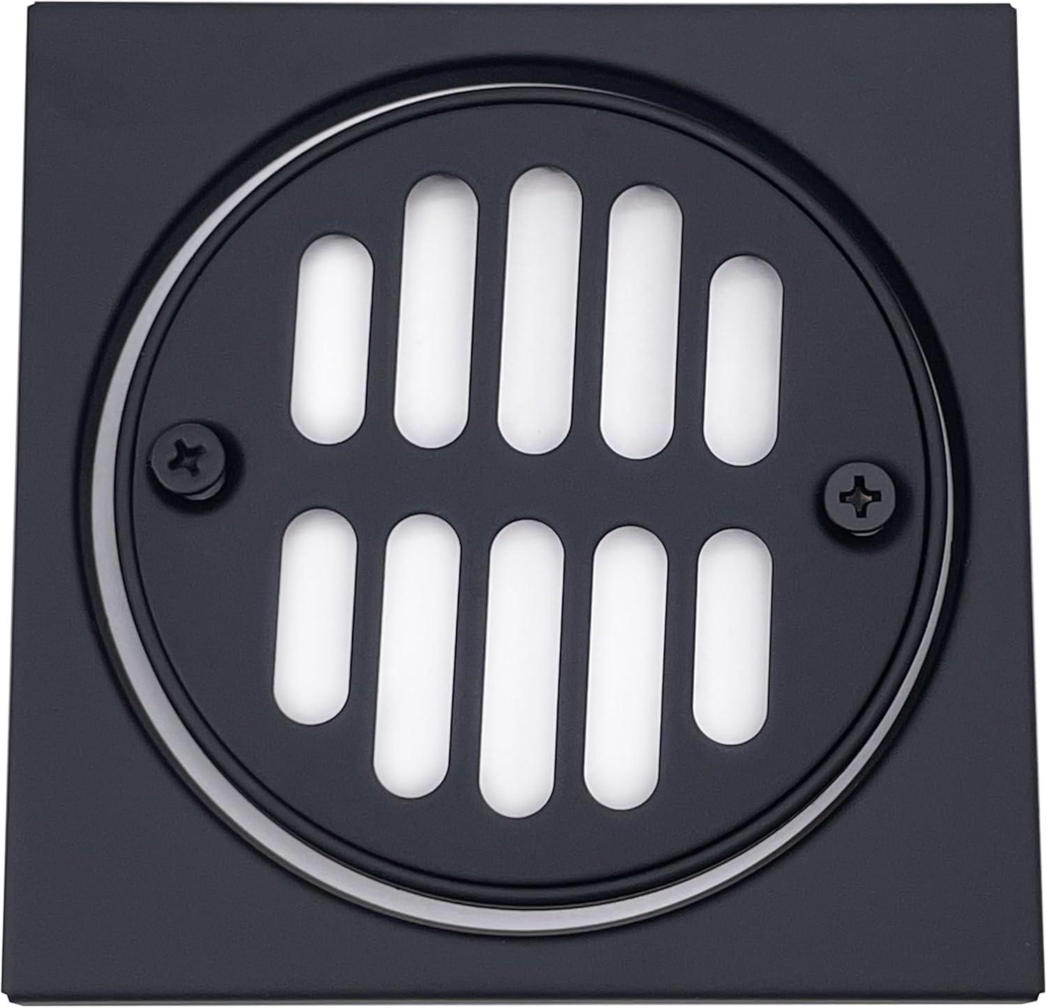 4-1/4" Brass Shower Tile Square with 3-1/2" OD Round Drain Cover