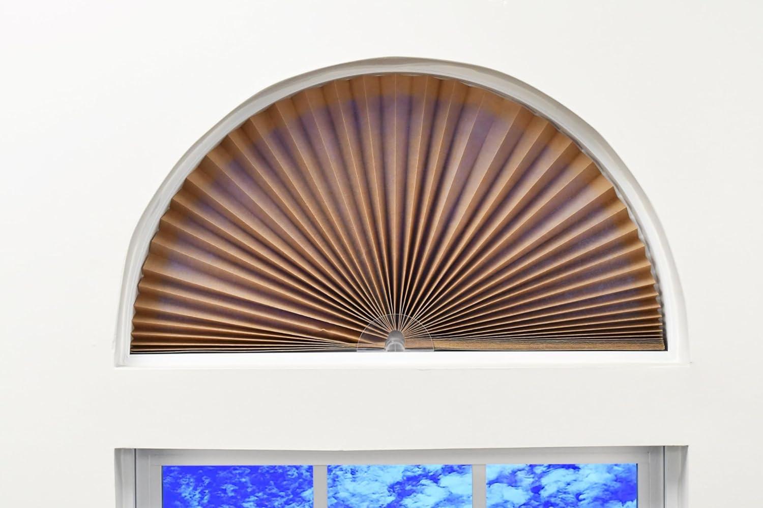 Redi Shade No Tools Original Arch Light Filtering Pleated Fabric Shade Natural, 72" x 36"