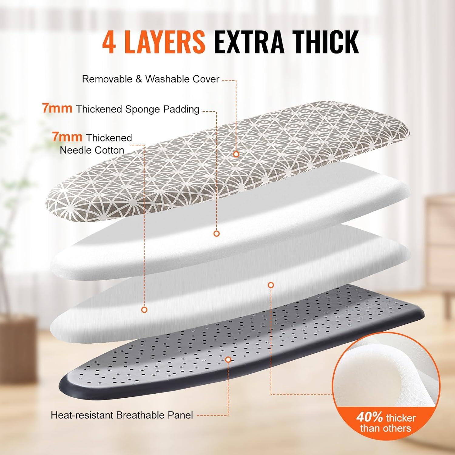 VEVOR Polypropylene,Sponge Adjustable Freestanding Ironing Board