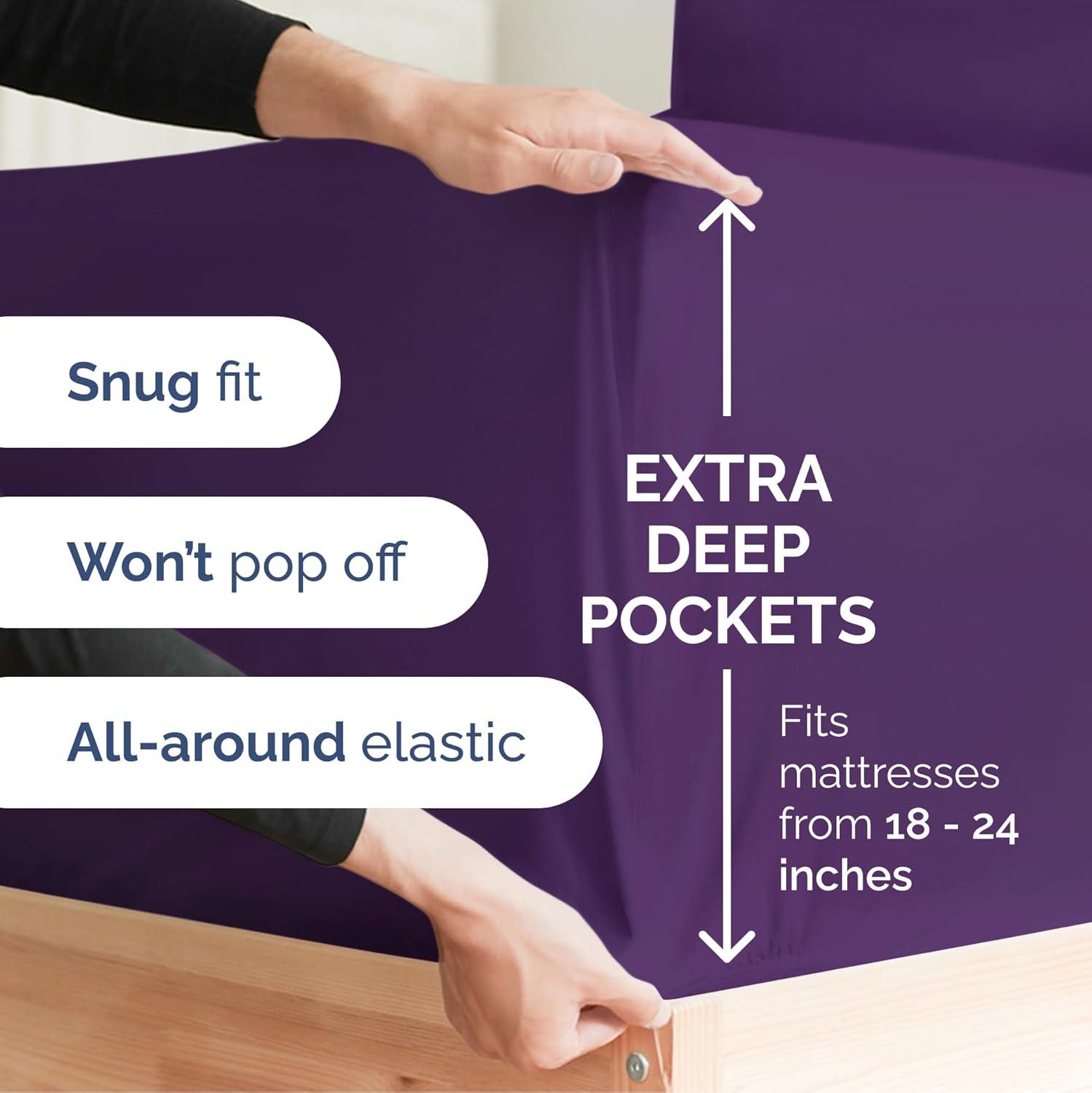 CGK Linens 6 Piece Extra Deep Pocket Ultra Soft & Cooling Sheet Set