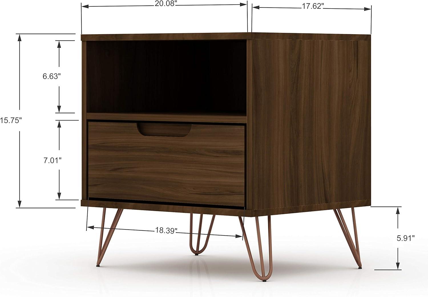 1.0 Rockefeller Nightstand - Manhattan Comfort