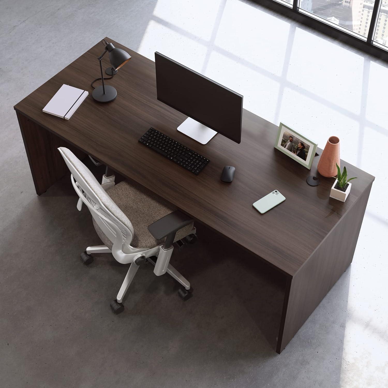 Noble Elm Executive Desk with Power Outlet