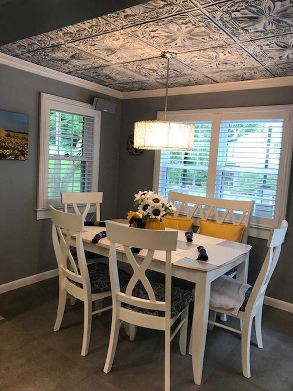 FromPlainToBeautifulInHours Milan 24'' L x 24'' W Textured PVC Drop-In & Glue Up Ceiling Tile Ceiling Tile (Set of 25)