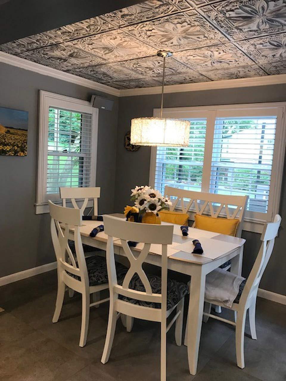 FromPlainToBeautifulInHours Milan 24'' L x 24'' W Textured PVC Drop-In & Glue Up Ceiling Tile Ceiling Tile (Set of 25)