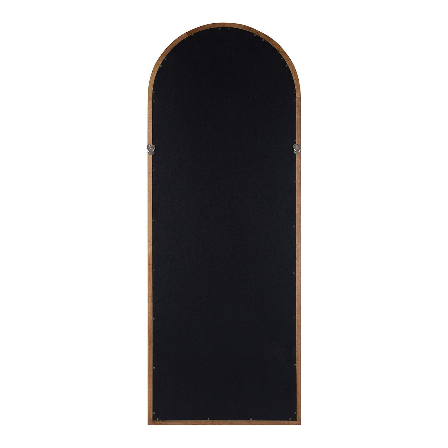 18"x47" Gilcrest Windowpane Wall Mirror Rustic Brown - Kate & Laurel All Things Decor: Oversized Arch Cathedral Design