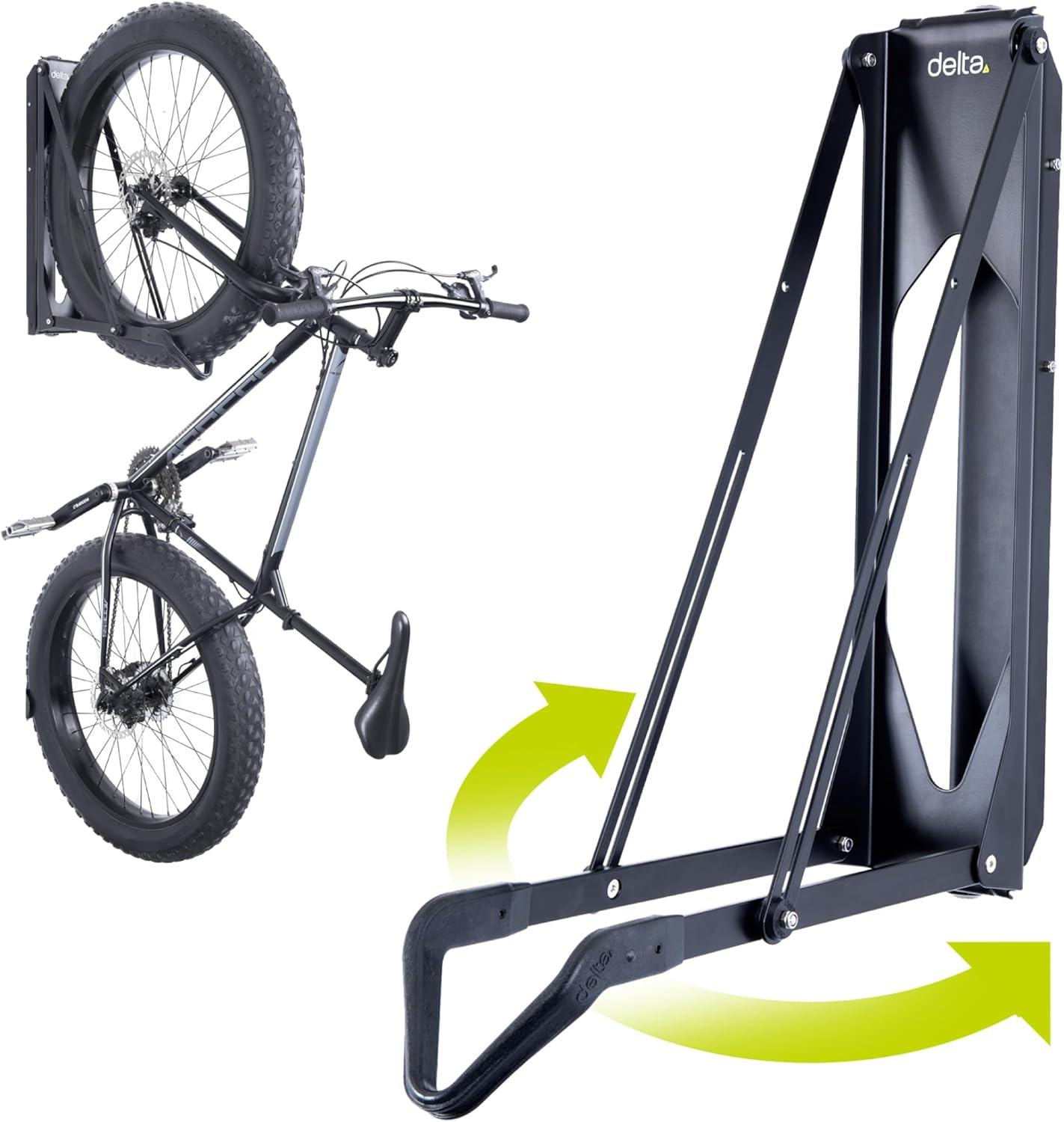 Delta Pivot Wall Mounted Bike Storage Rack - 1 Bike, Matte Black