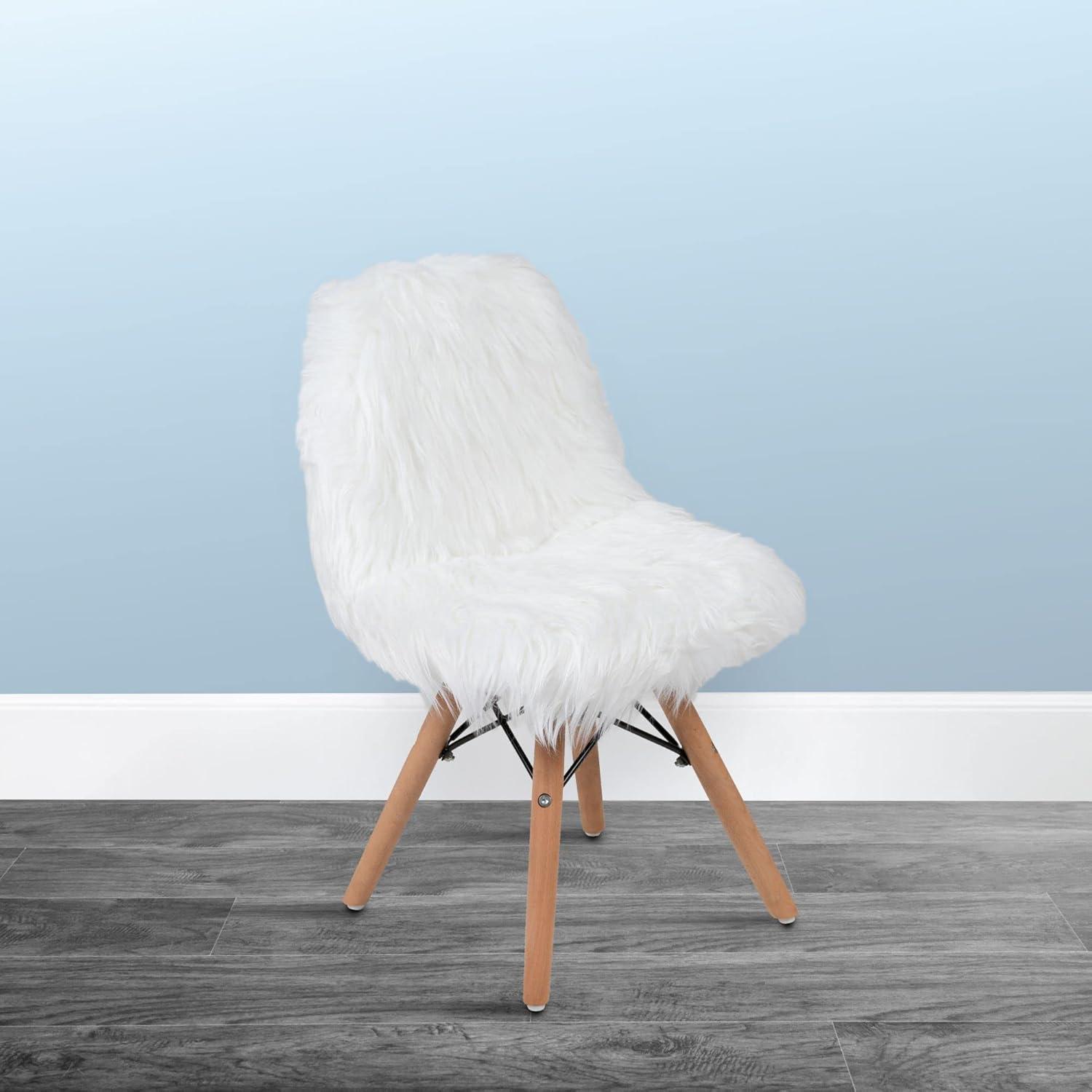 Flash Furniture Shaggy Dog White Accent Chair