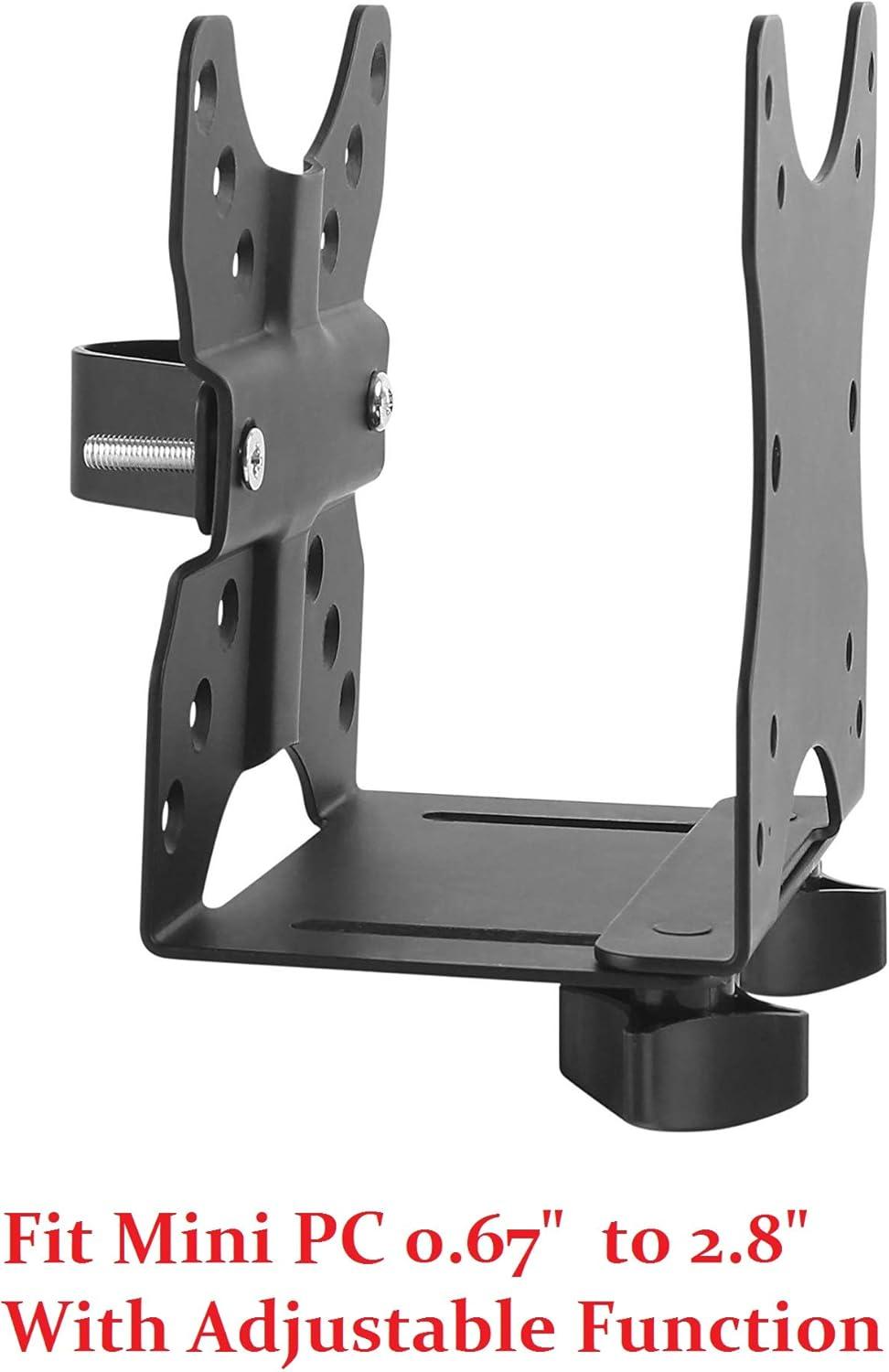 Black Adjustable Thin Client Mount Bracket for Mini PCs