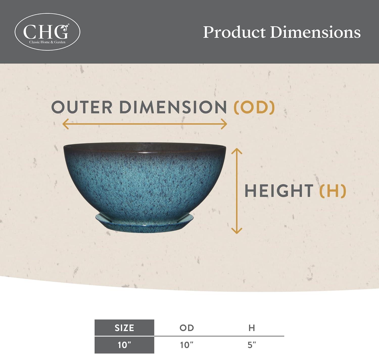 Classic Home and Garden 9010D-375R 10" Rosie Bowl Planter, Indigo Speckle