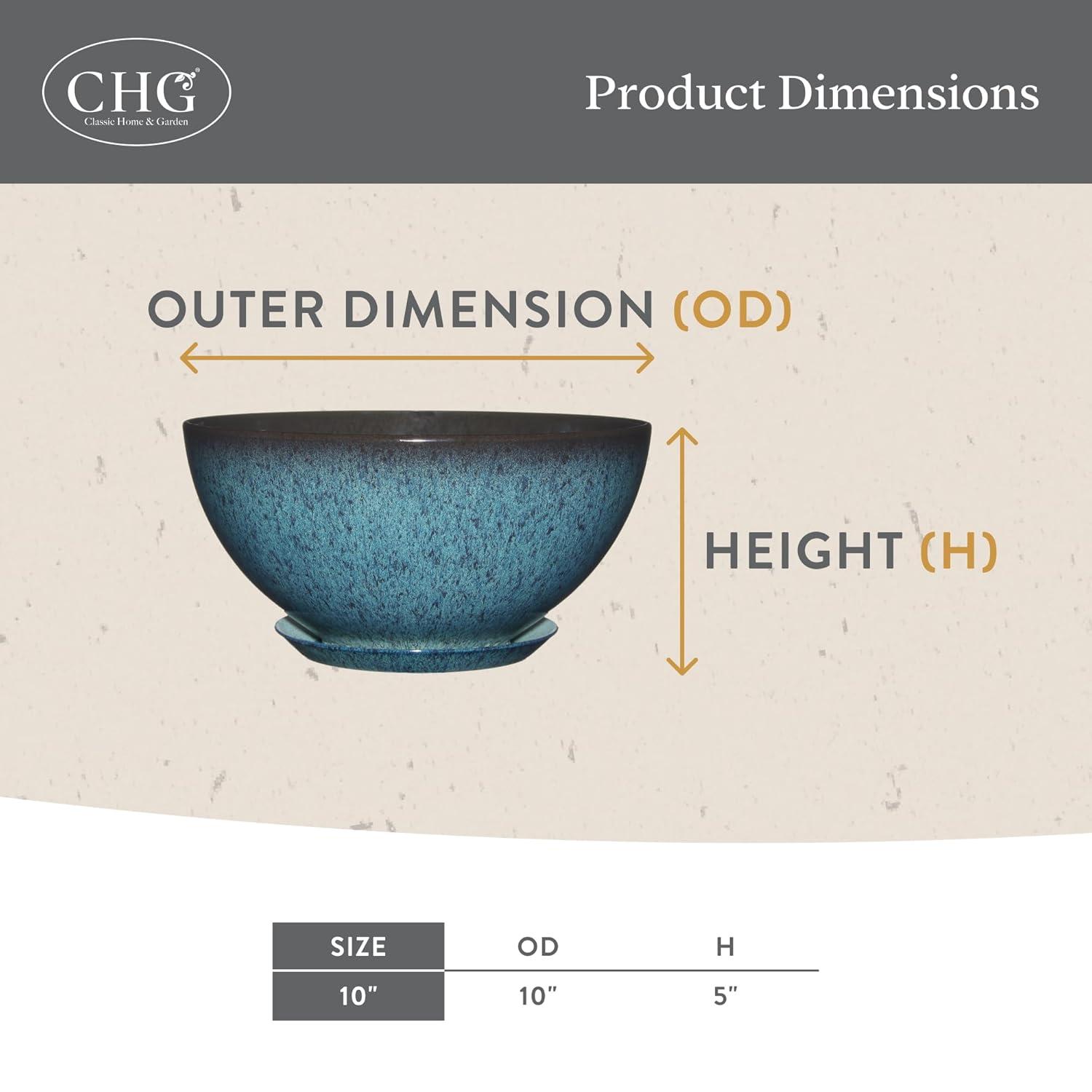 Classic Home and Garden 9010D-375R 10" Rosie Bowl Planter, Indigo Speckle