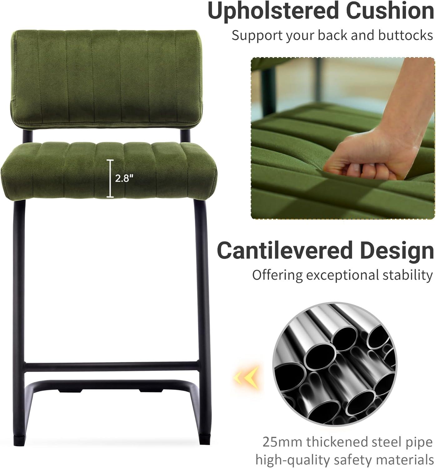 Estes Upholstered Stool with Metal Frame (Set of 2)