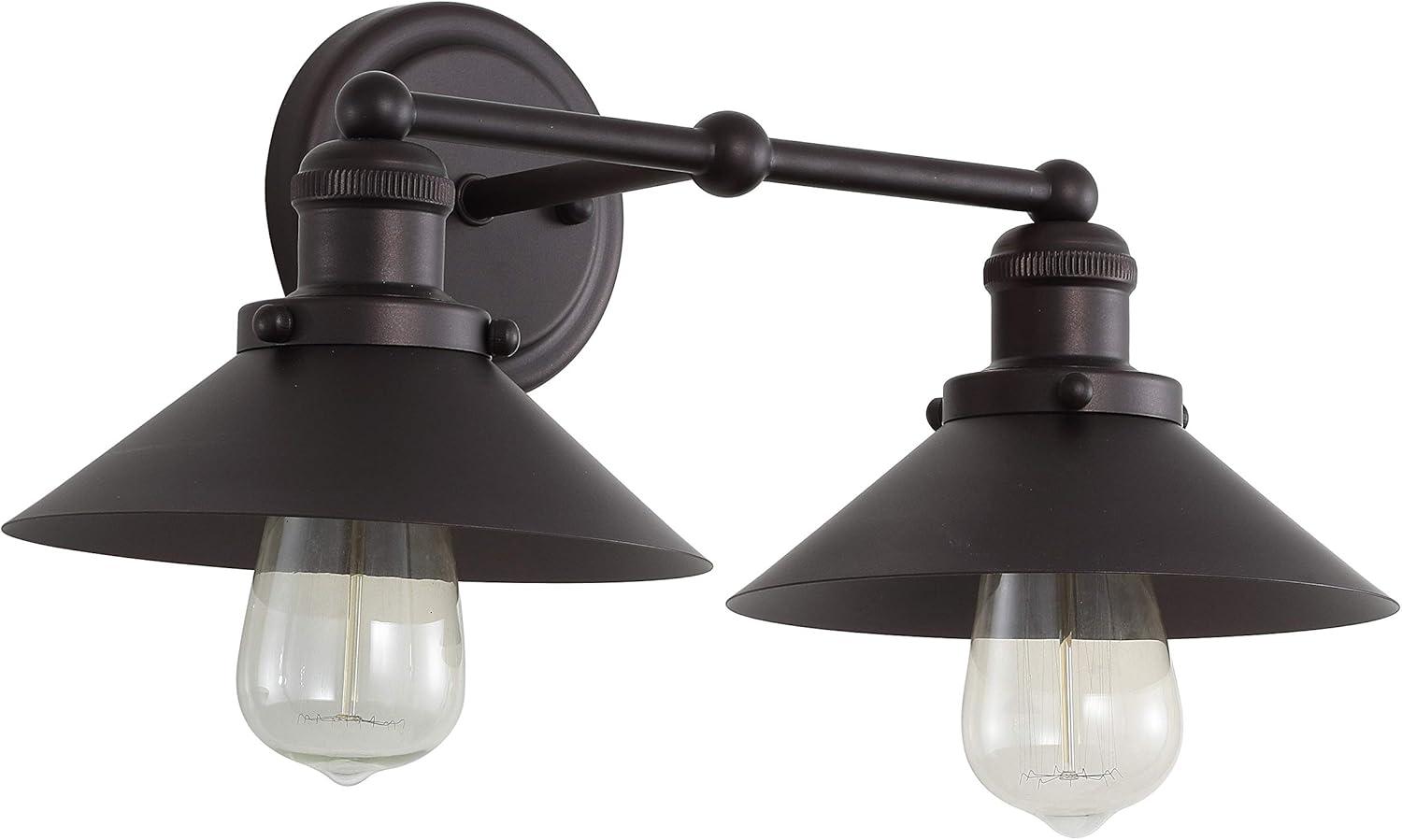 July 17.5" 2-light Metal Vanity Light, Oil Rubbed Bronze