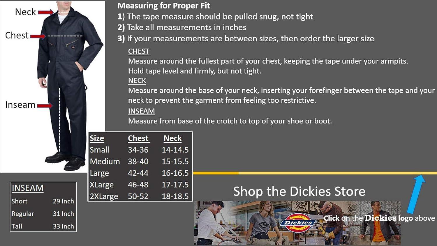 Dickies Mens and Big Mens Deluxe Blended Long Sleeve Coveralls