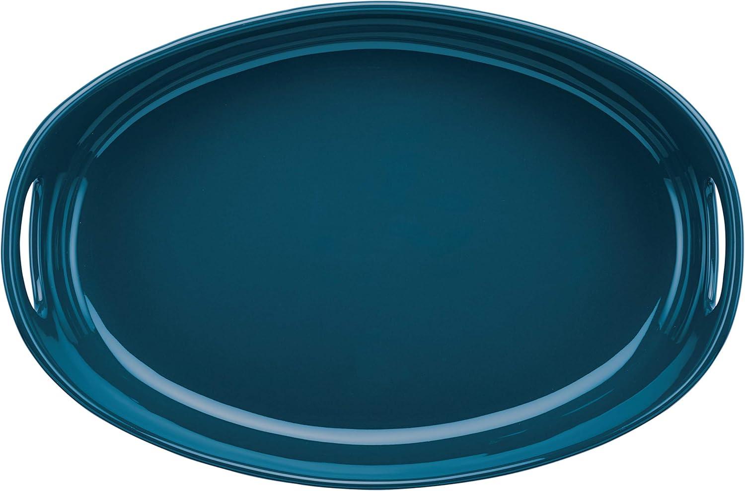 Rachael Ray Ceramic 1.25qt & 2.25qt Oval Bakers Marine Blue: Even-Heating Bakeware, Microwave & Dishwasher Safe