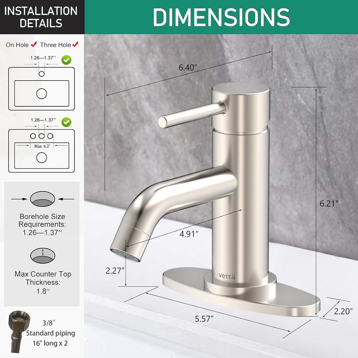 Brushed Nickel Single Handle High Arc Bathroom Faucet