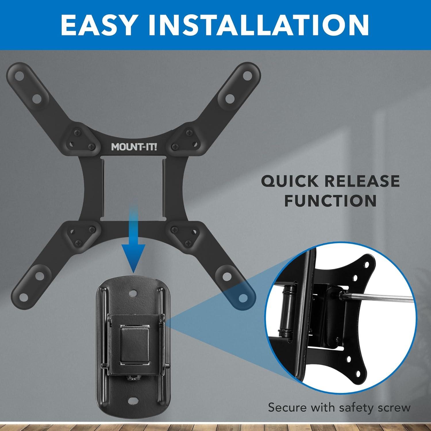 Mount It Compact Full Motion TV Wall Mount - For Tvs Up To 50"