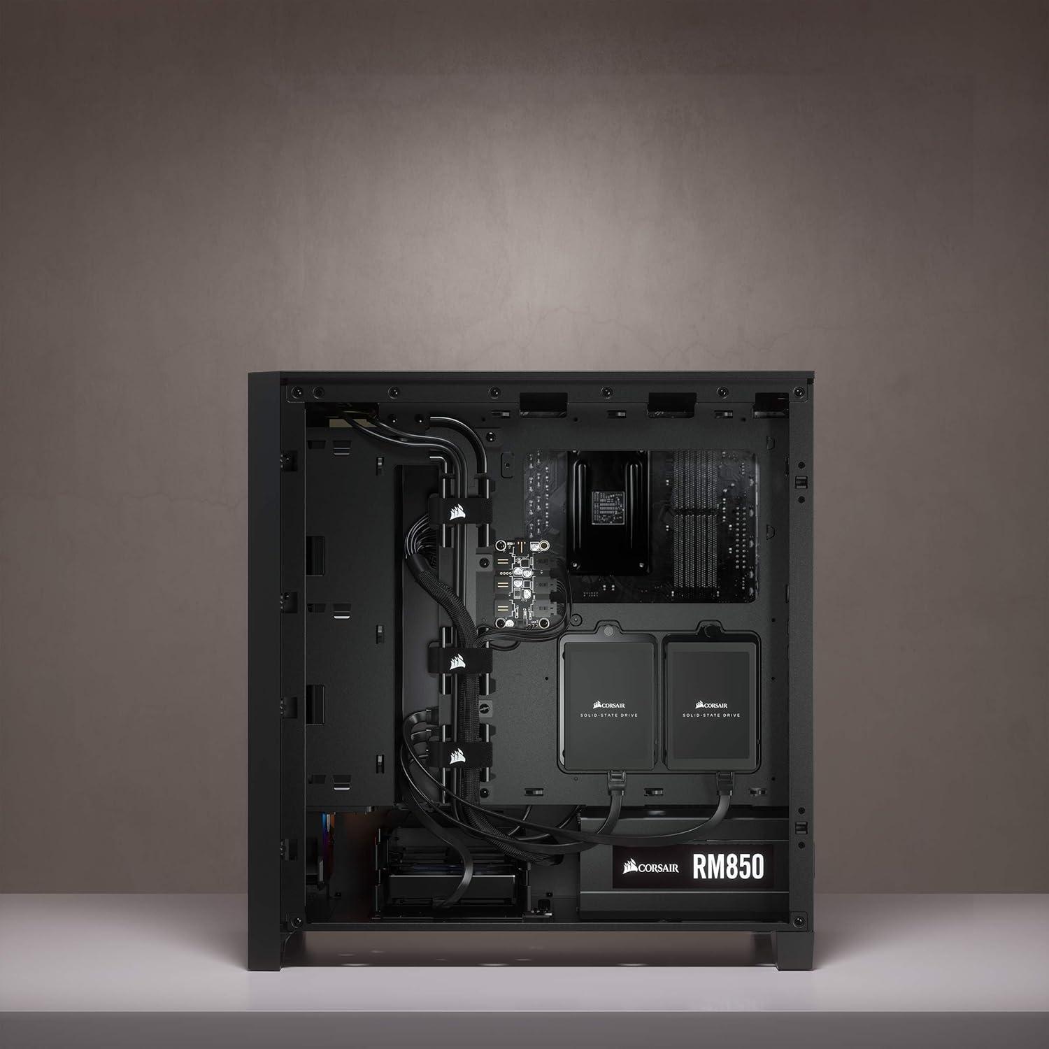 Black Tempered Glass RGB Mid-Tower ATX Gaming Case