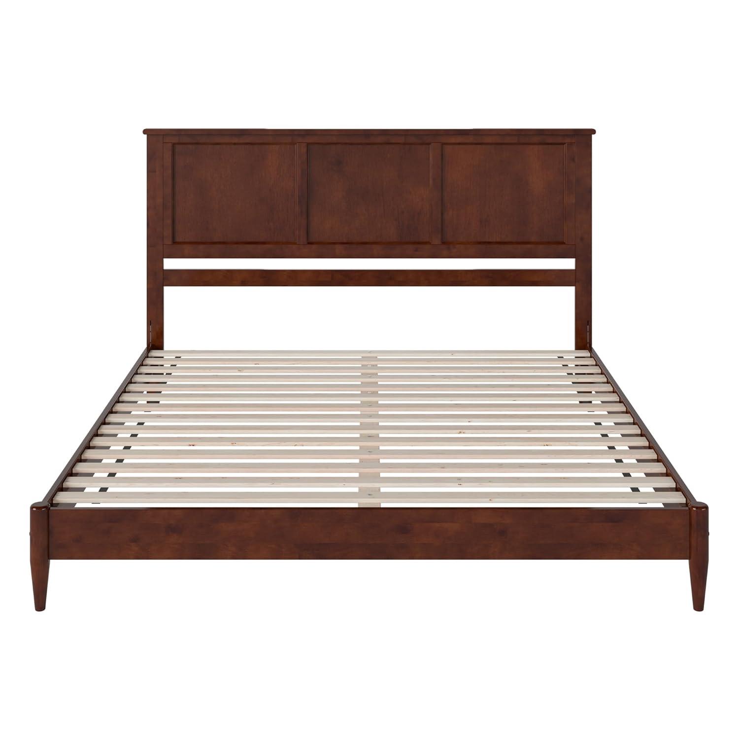 AFI Charlotte King Solid Wood Low Profile Platform Bed, Walnut