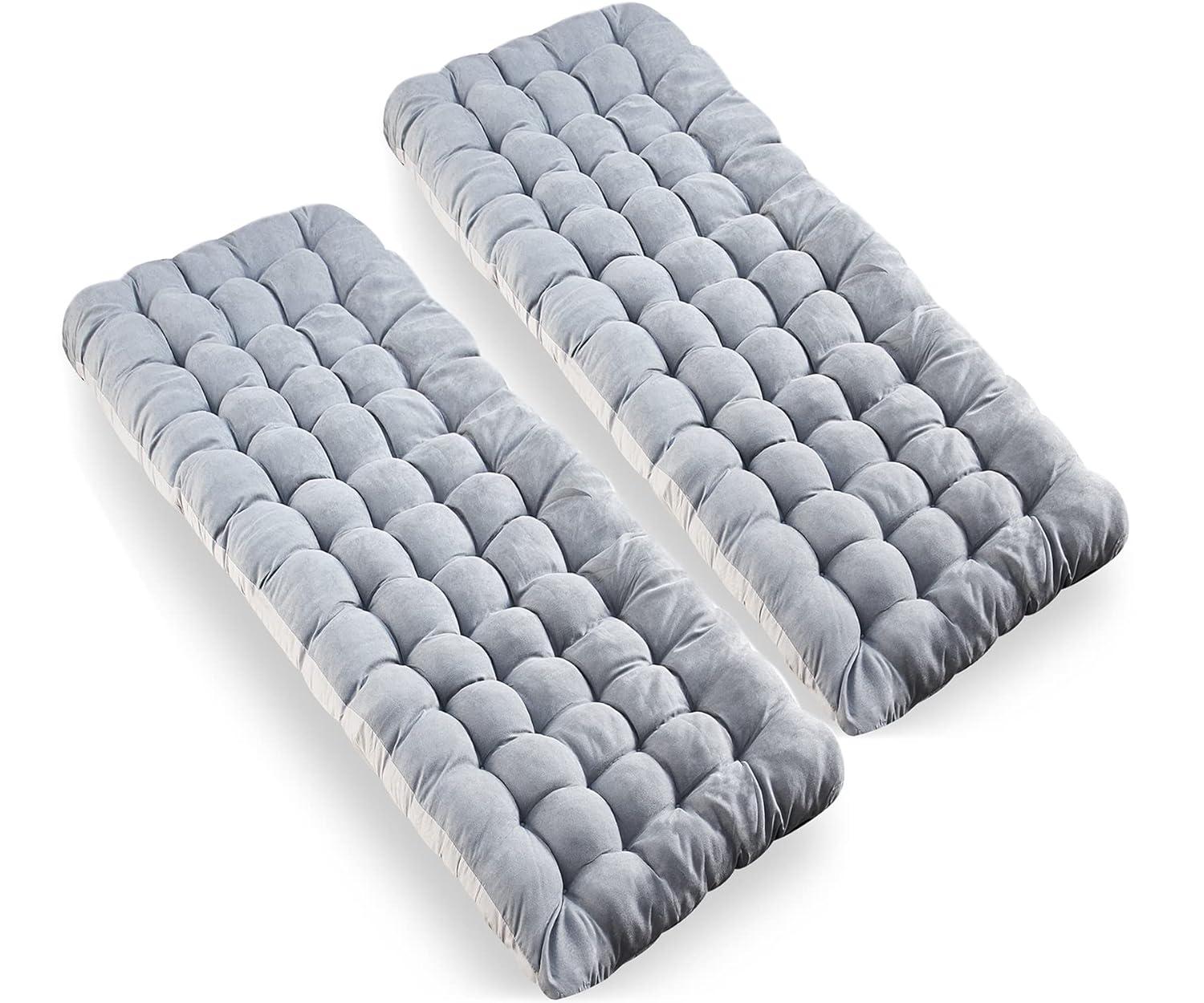 Zone Tech Outdoor Camping Cot Pads Mattress - Comfortable Thicker Cotton Sleeping Cot Lightweight Waterproof Bottom Pad Mattress Gray 2 Pack
