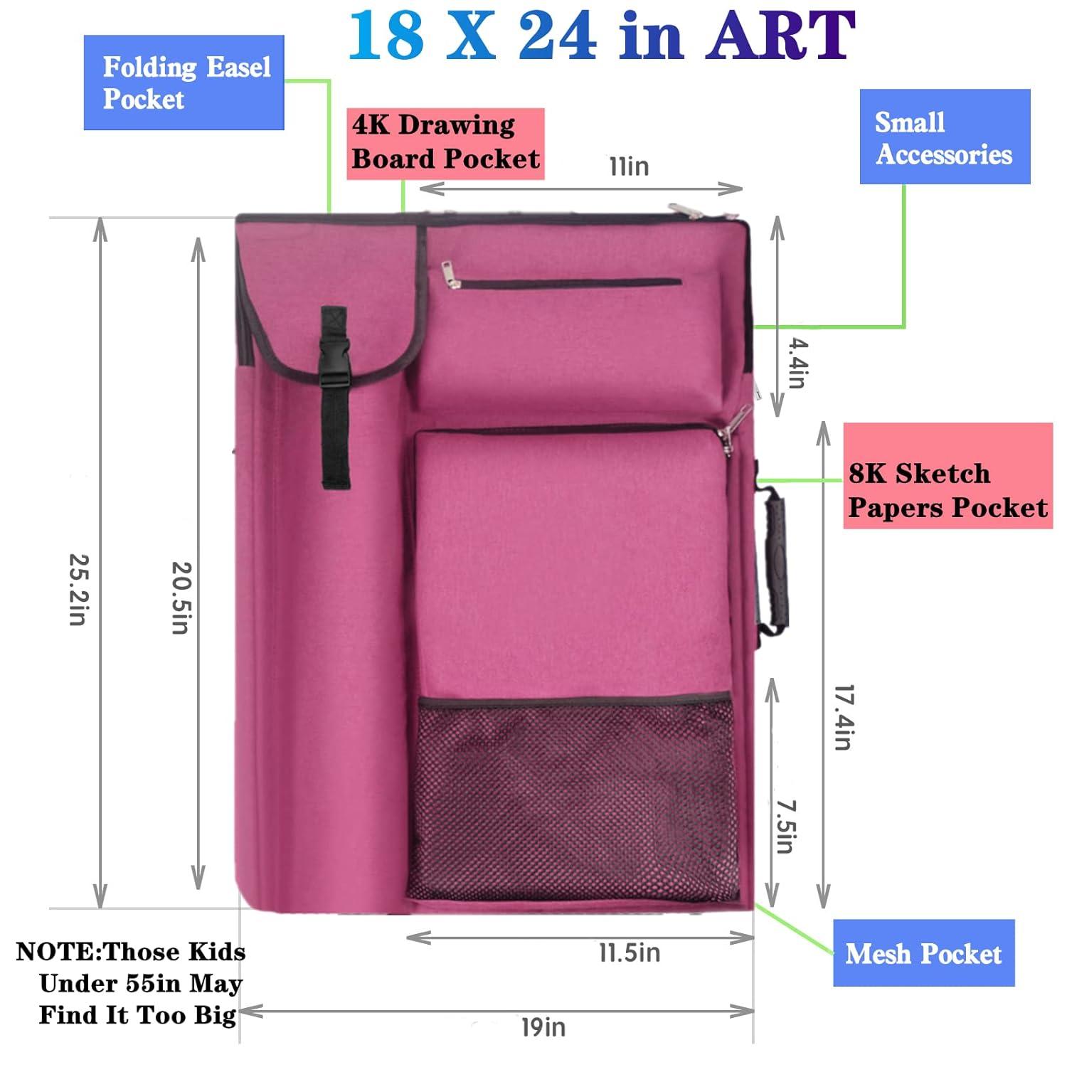 Pink 18 x 24 Oxford Fabric Artist Portfolio Backpack