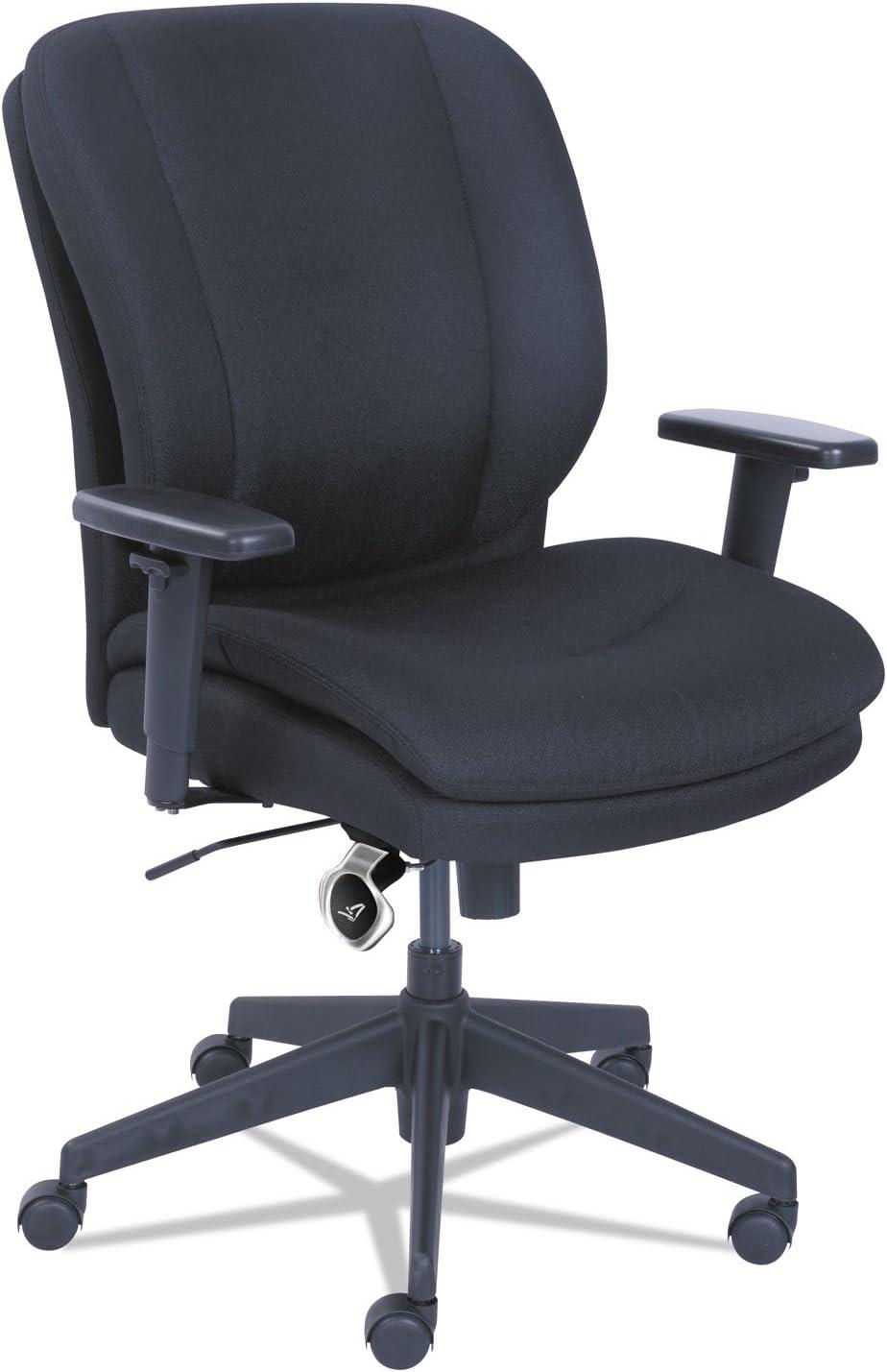 SertaPedic Cosset Ergonomic Task Chair, Supports Up to 275 lb, 19.5" to 22.5" Seat Height, Black