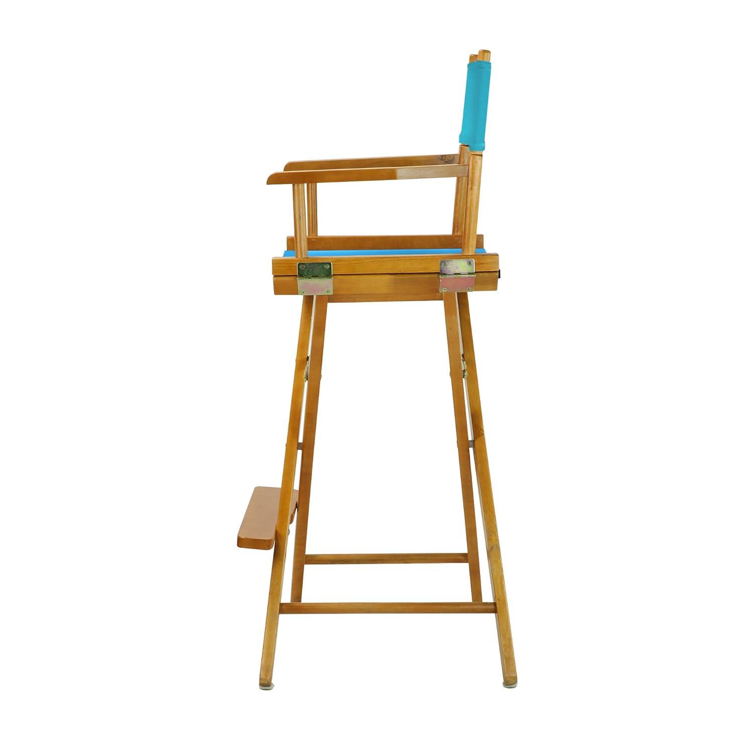 Casual Home 30" Director's Chair Honey Oak Frame-Turquoise Canvas