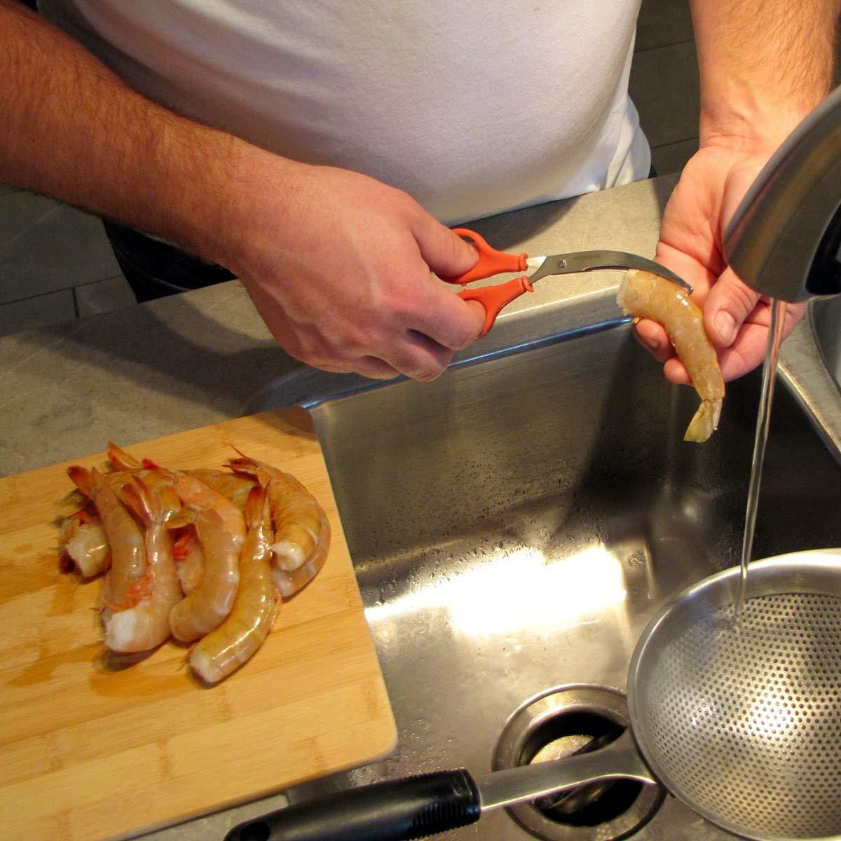 Stainless Steel Shrimp Deveiner Seafood Scissors Shellfish Food Shears Cutting Tool