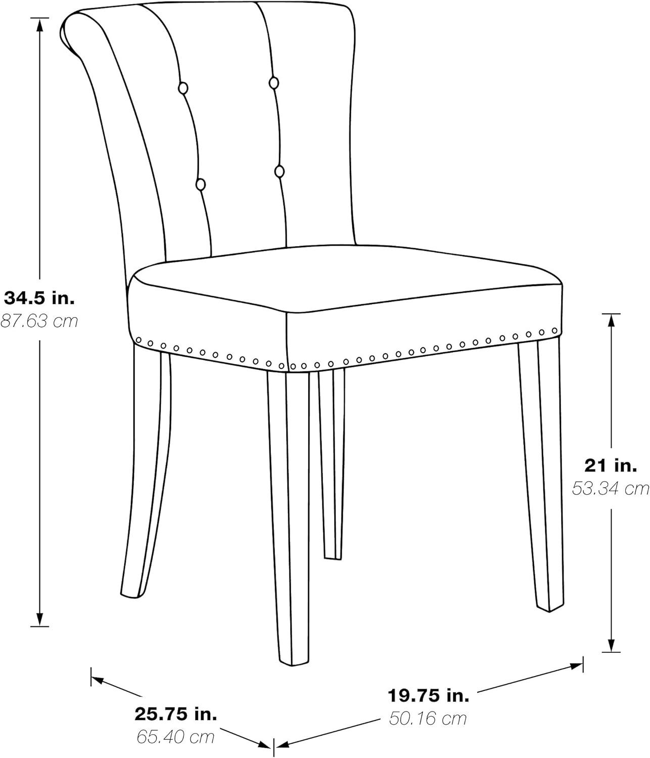 Paisley Blue Upholstered Side Chair with Wood Legs