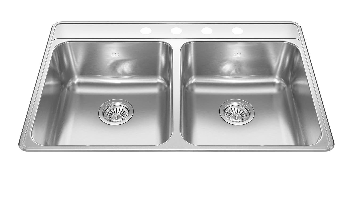 Creemore 33'' L Drop-In Double Bowl Stainless Steel Kitchen Sink