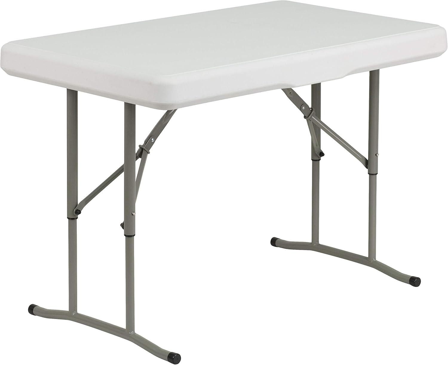 Emma and Oliver 3 Piece Portable Plastic Folding Bench and Table Set
