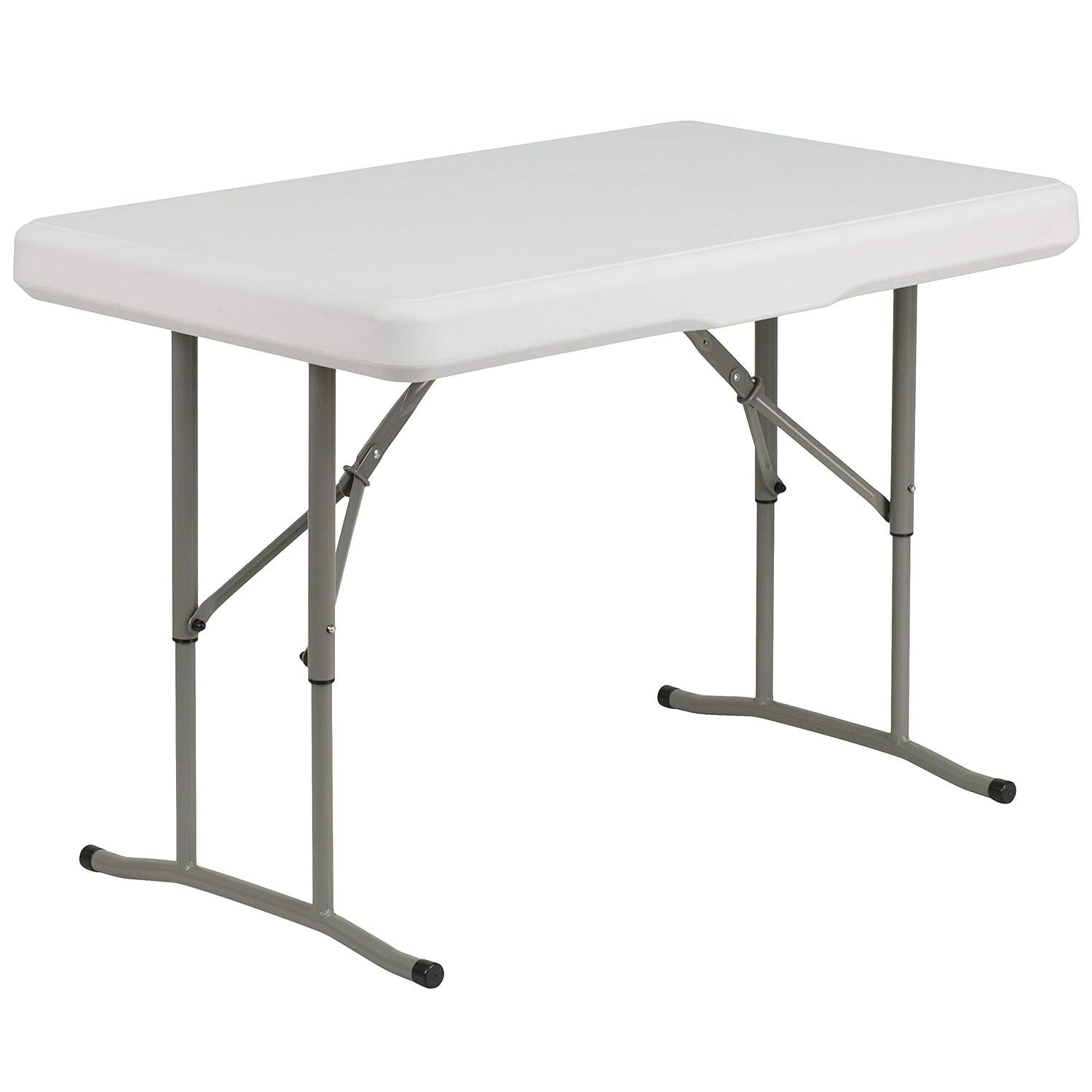 Emma and Oliver 3 Piece Portable Plastic Folding Bench and Table Set