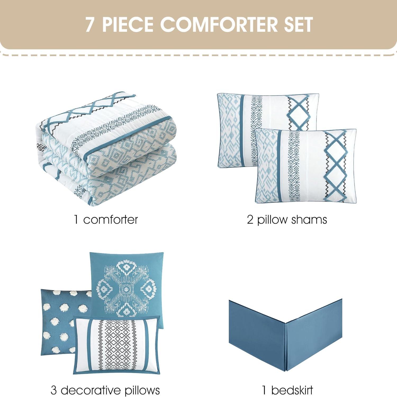 Nanshing America, Inc Anthony Microfiber 7 Piece Comforter Set